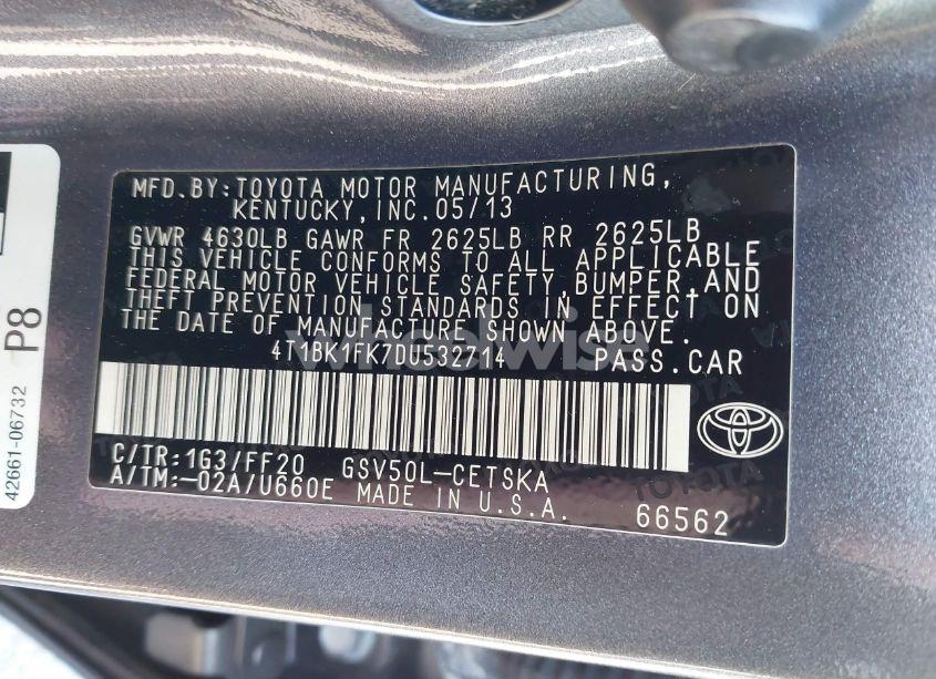 Photo 9 of 2013 Toyota Camry SE V6 (VIN 4T1BK1FK7DU532714)