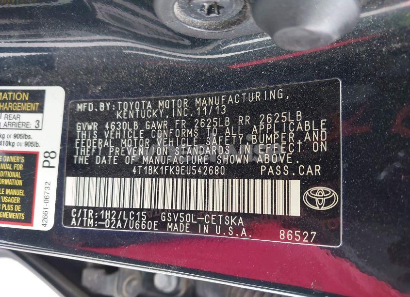 Photo 9 of 2014 Toyota Camry SE V6 (VIN 4T1BK1FK9EU542680)