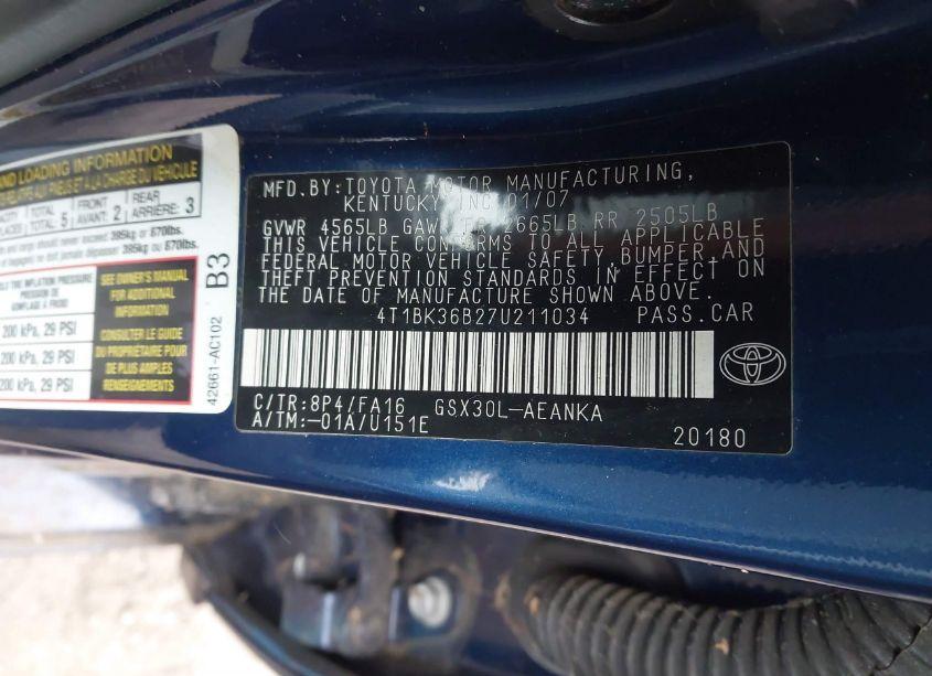 Photo 9 of 2007 Toyota Avalon XL (VIN 4T1BK36B27U211034)