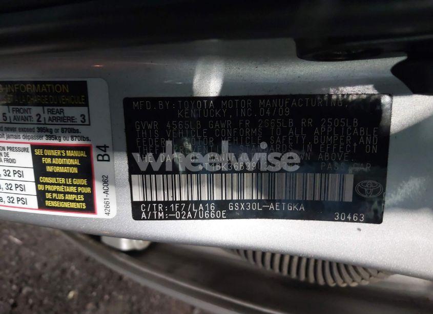 Photo 9 of 2009 Toyota Avalon XLS (VIN 4T1BK36B39U343383)