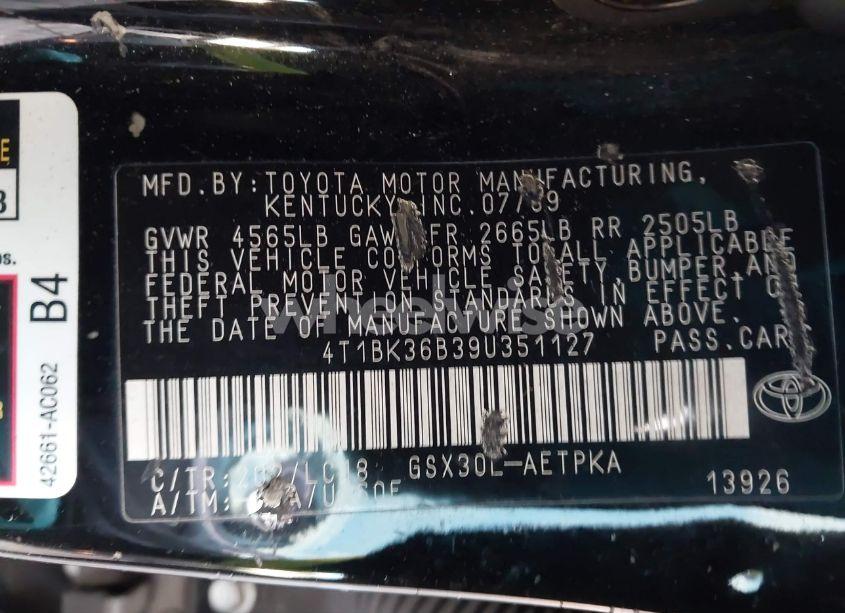 Photo 9 of 2009 Toyota Avalon LIMITED (VIN 4T1BK36B39U351127)