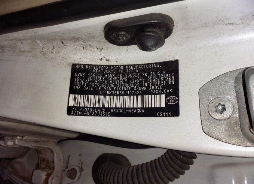Photo 9 of 2006 Toyota Avalon XLS (VIN 4T1BK36B56U107524)