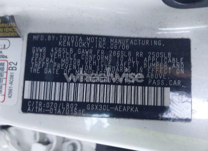 Photo 9 of 2006 Toyota Avalon LIMITED (VIN 4T1BK36B56U159154)