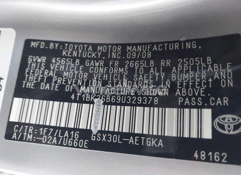 Photo 9 of 2009 Toyota Avalon XLS (VIN 4T1BK36B69U329378)