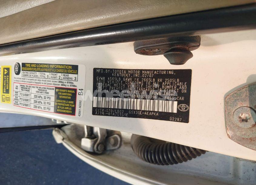 Photo 9 of 2007 Toyota Avalon LIMITED (VIN 4T1BK36B87U223396)