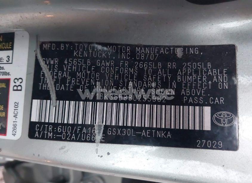 Photo 9 of 2008 Toyota Avalon XL (VIN 4T1BK36B88U255962)