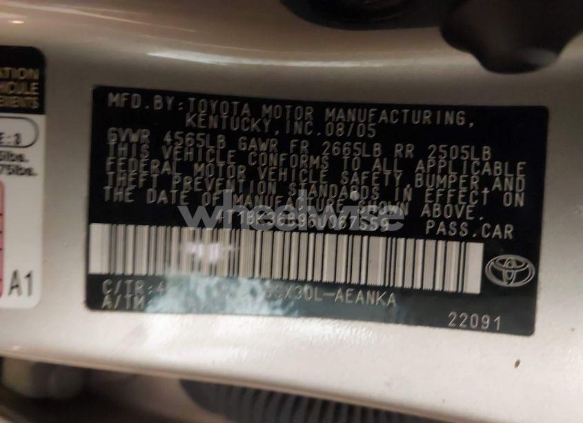 Photo 9 of 2006 Toyota Avalon XL (VIN 4T1BK36B96U067559)