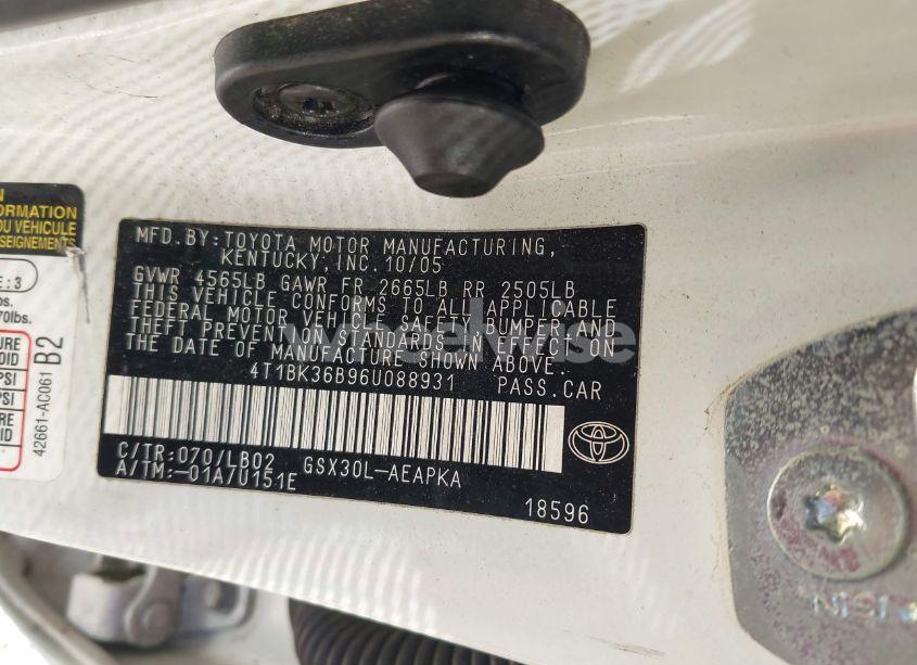 Photo 9 of 2006 Toyota Avalon LIMITED (VIN 4T1BK36B96U088931)