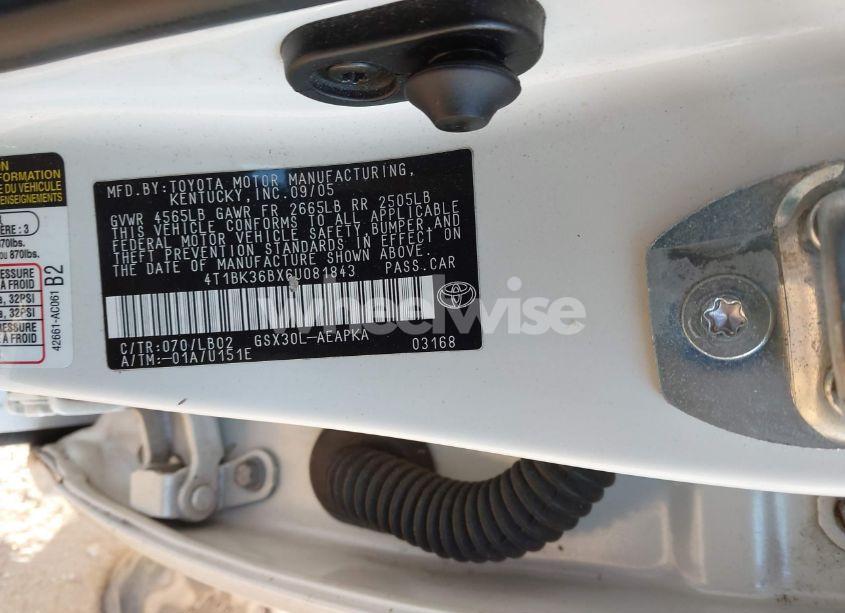 Photo 9 of 2006 Toyota Avalon LIMITED (VIN 4T1BK36BX6U081843)