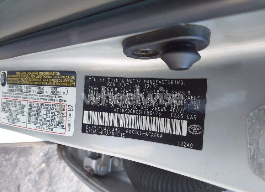 Photo 9 of 2006 Toyota Avalon XLS (VIN 4T1BK36BX6U086475)