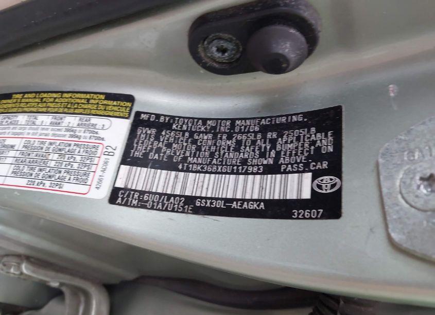 Photo 9 of 2006 Toyota Avalon XLS (VIN 4T1BK36BX6U117983)