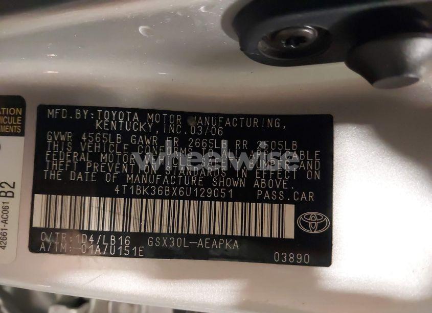 Photo 9 of 2006 Toyota Avalon LIMITED (VIN 4T1BK36BX6U129051)