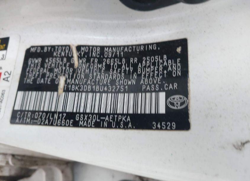 Photo 9 of 2011 Toyota Avalon (VIN 4T1BK3DB1BU432751)