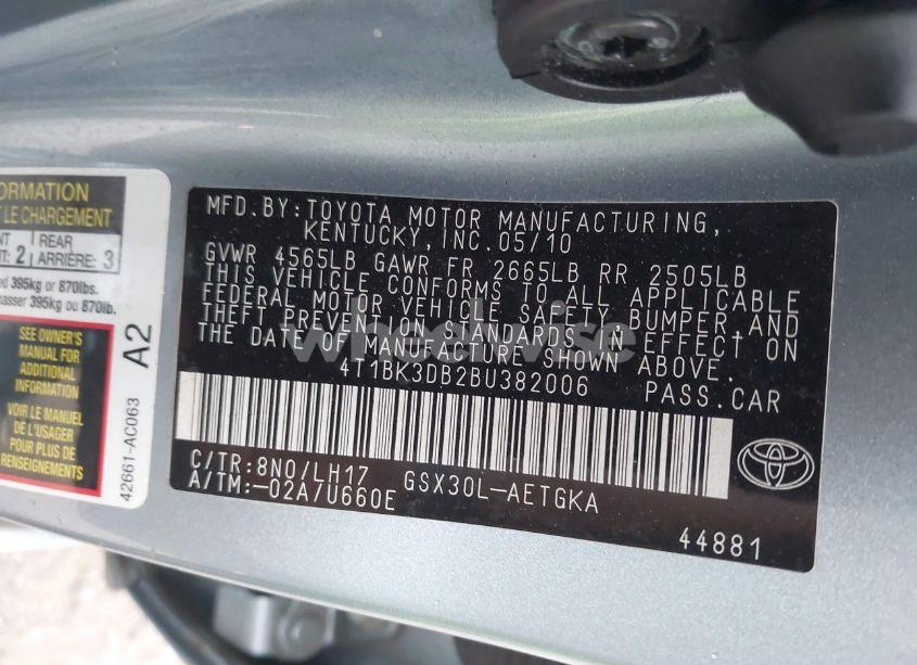Photo 9 of 2011 Toyota Avalon (VIN 4T1BK3DB2BU382006)