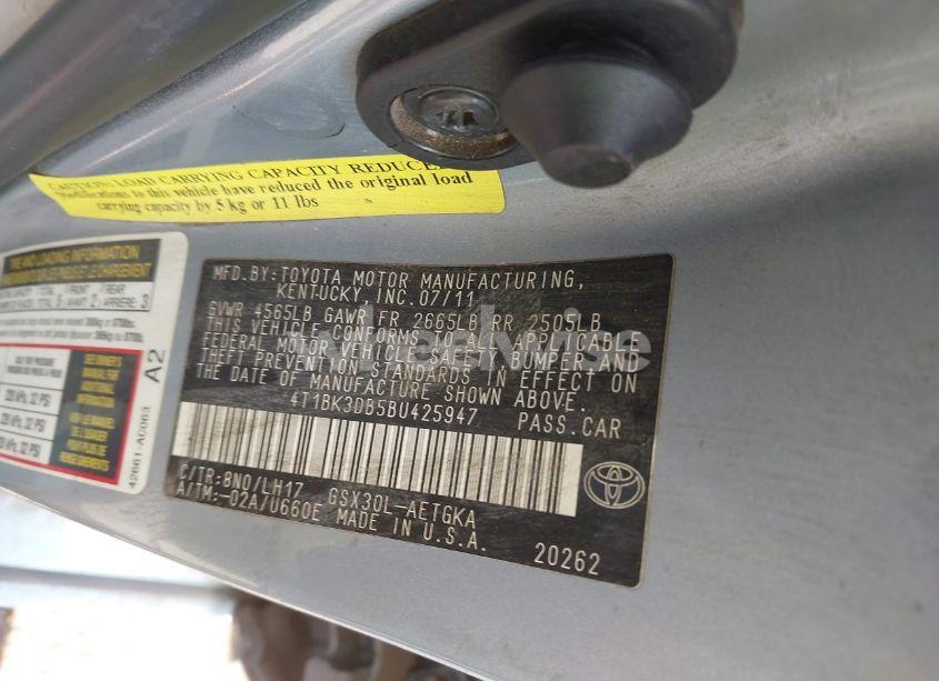 Photo 9 of 2011 Toyota Avalon (VIN 4T1BK3DB5BU425947)