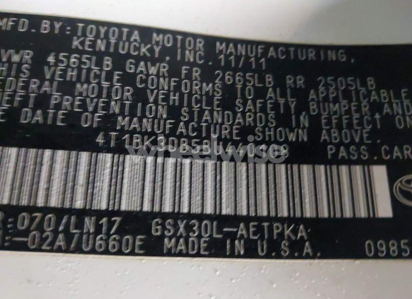 Photo 9 of 2011 Toyota Avalon LIMITED (VIN 4T1BK3DB5BU440108)