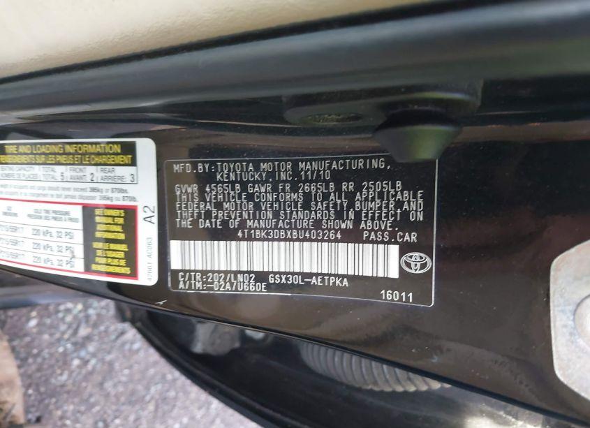 Photo 9 of 2011 Toyota Avalon LIMITED (VIN 4T1BK3DBXBU403264)