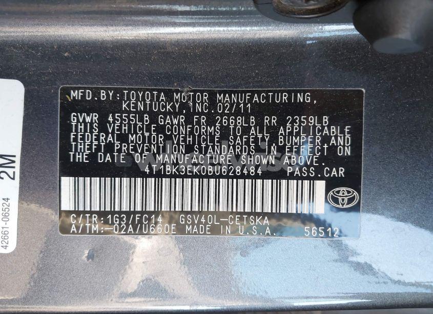 Photo 9 of 2011 Toyota Camry SE V6 (VIN 4T1BK3EK0BU628484)