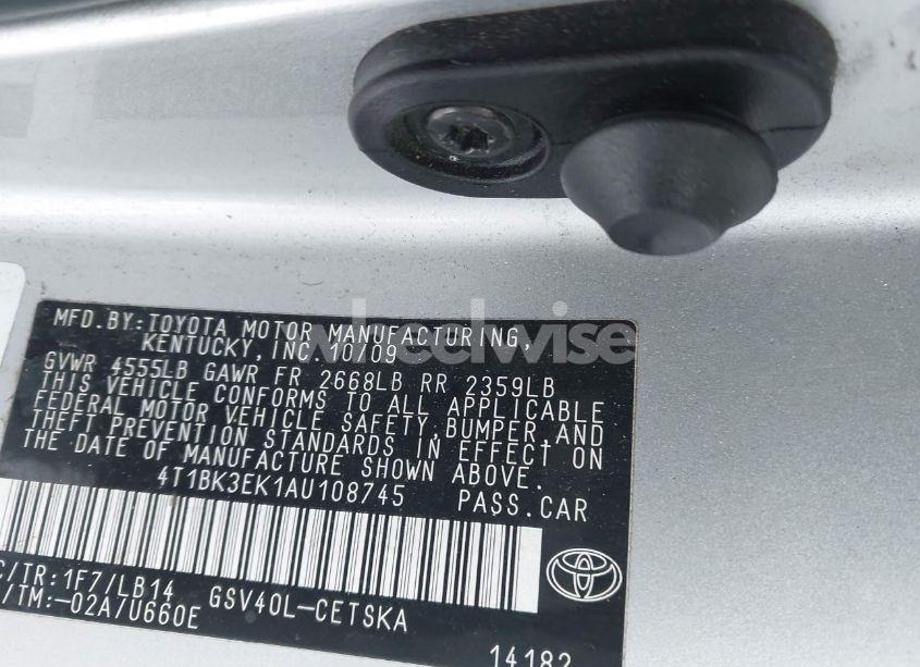 Photo 9 of 2010 Toyota Camry SE V6 (VIN 4T1BK3EK1AU108745)