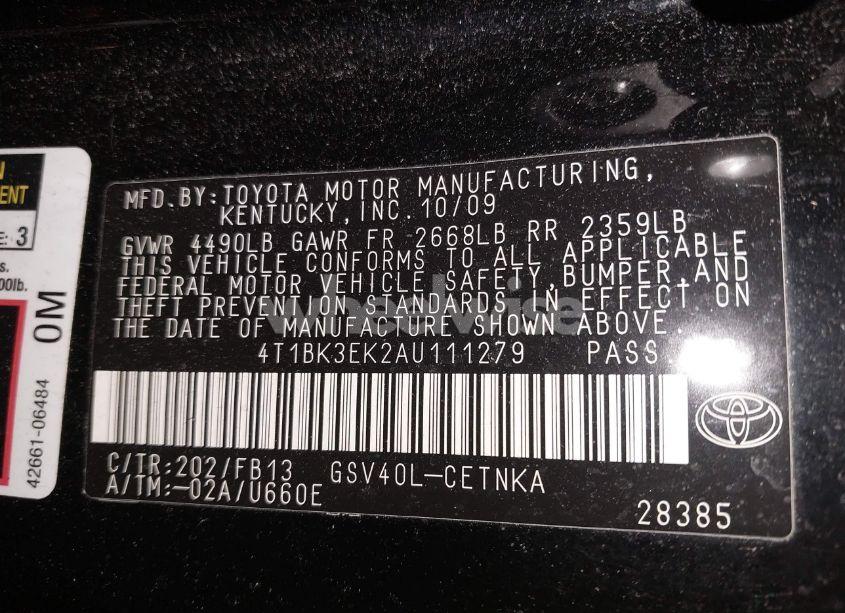 Photo 9 of 2010 Toyota Camry LE V6 (VIN 4T1BK3EK2AU111279)