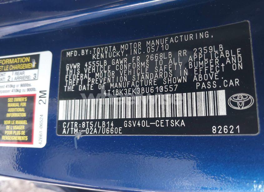 Photo 9 of 2011 Toyota Camry SE V6 (VIN 4T1BK3EK3BU613557)