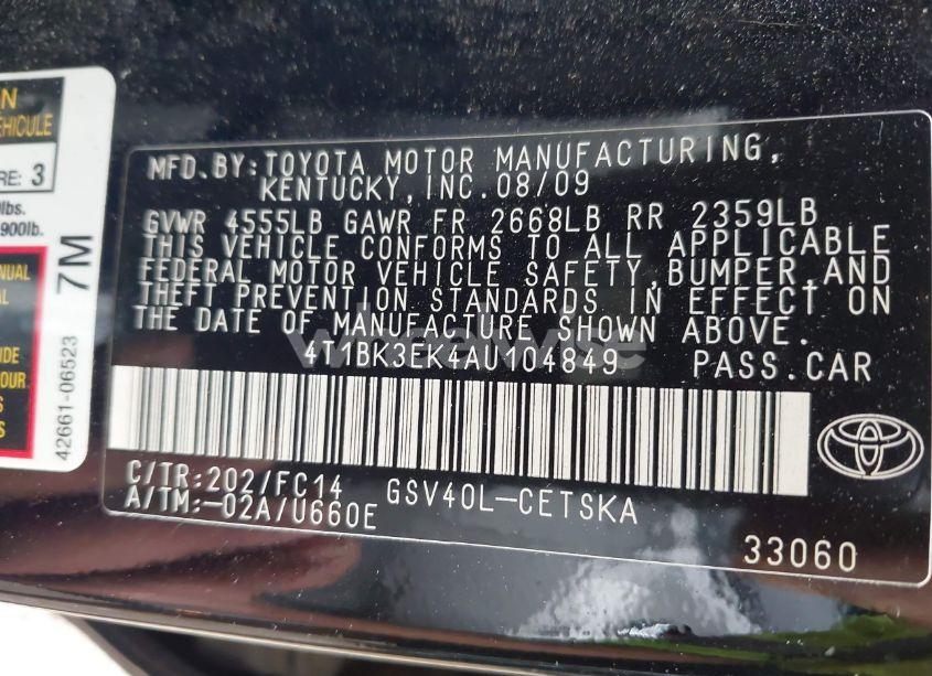 Photo 9 of 2010 Toyota Camry SE V6 (VIN 4T1BK3EK4AU104849)