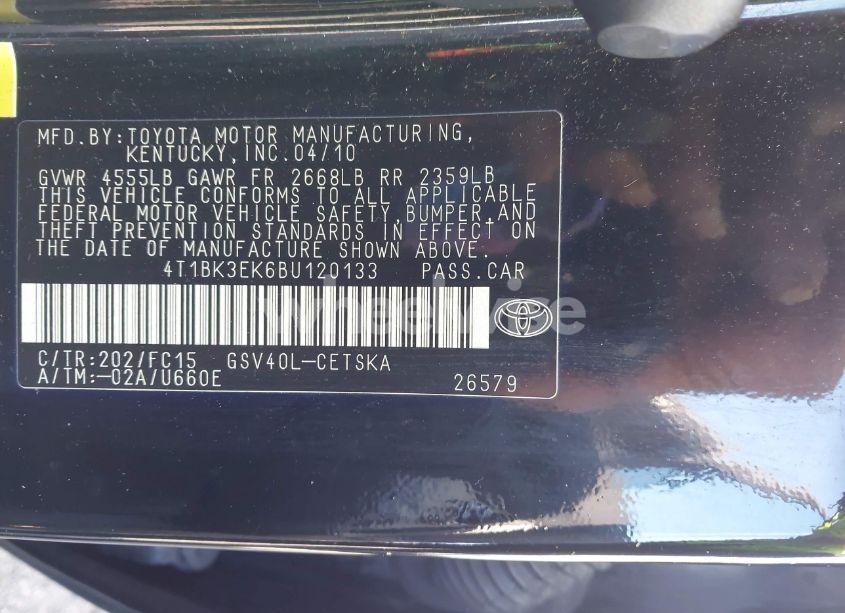 Photo 9 of 2011 Toyota Camry SE V6 (VIN 4T1BK3EK6BU120133)