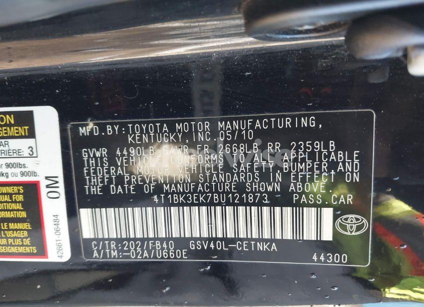 Photo 9 of 2011 Toyota Camry LE (VIN 4T1BK3EK7BU121873)