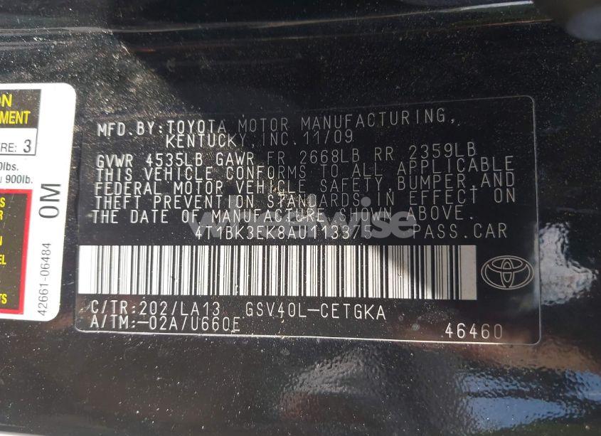 Photo 9 of 2010 Toyota Camry XLE V6 (VIN 4T1BK3EK8AU113375)