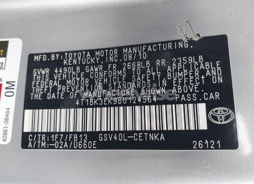 Photo 9 of 2011 Toyota Camry LE V6 (VIN 4T1BK3EK9BU124564)