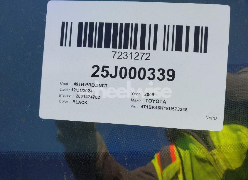 Photo 9 of 2008 Toyota Camry XLE V6 (VIN 4T1BK46K18U573248)