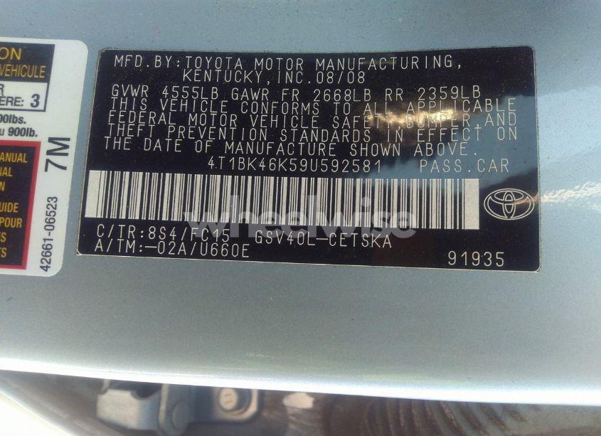 Photo 9 of 2009 Toyota Camry SE V6 (VIN 4T1BK46K59U592581)