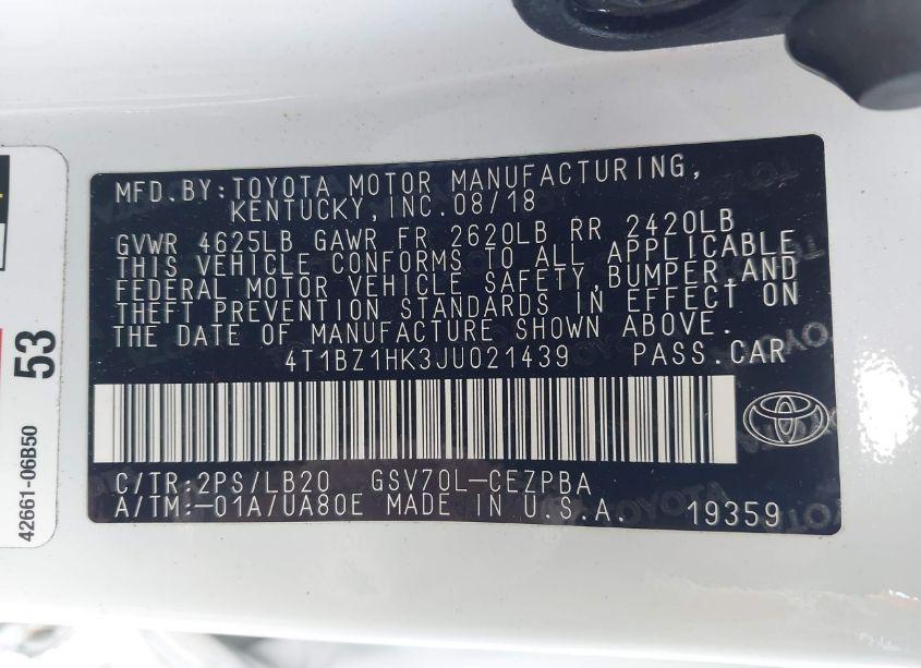 Photo 9 of 2018 Toyota Camry XSE V6 (VIN 4T1BZ1HK3JU021439)