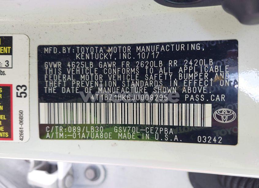 Photo 9 of 2018 Toyota Camry XSE V6 (VIN 4T1BZ1HK6JU008295)