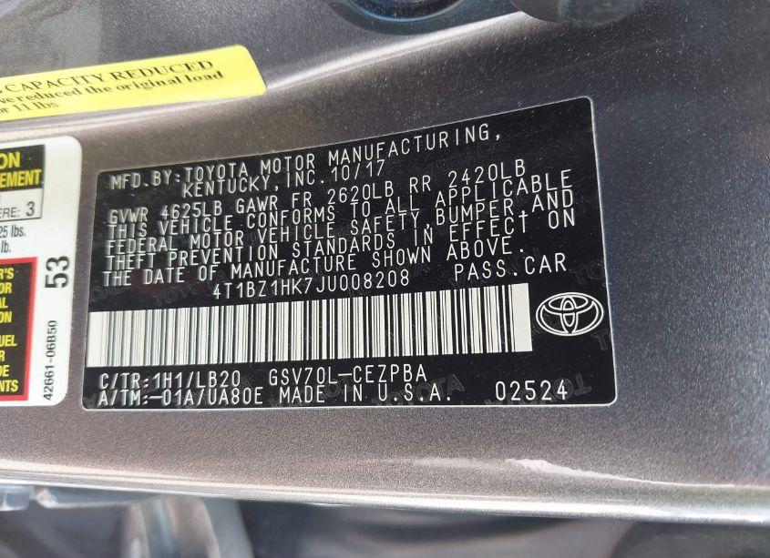 Photo 9 of 2018 Toyota Camry XSE V6 (VIN 4T1BZ1HK7JU008208)