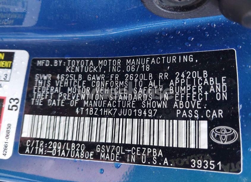 Photo 9 of 2018 Toyota Camry XSE V6 (VIN 4T1BZ1HK7JU019497)