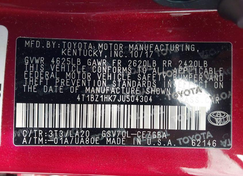 Photo 9 of 2018 Toyota Camry XSE/XLE (VIN 4T1BZ1HK7JU504304)