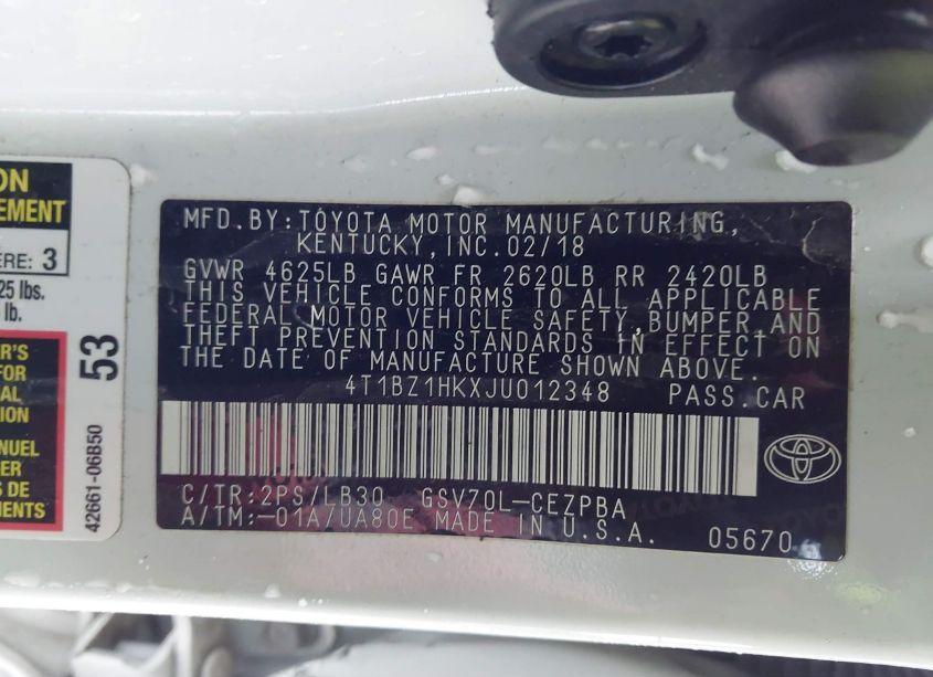 Photo 9 of 2018 Toyota Camry XSE V6 (VIN 4T1BZ1HKXJU012348)