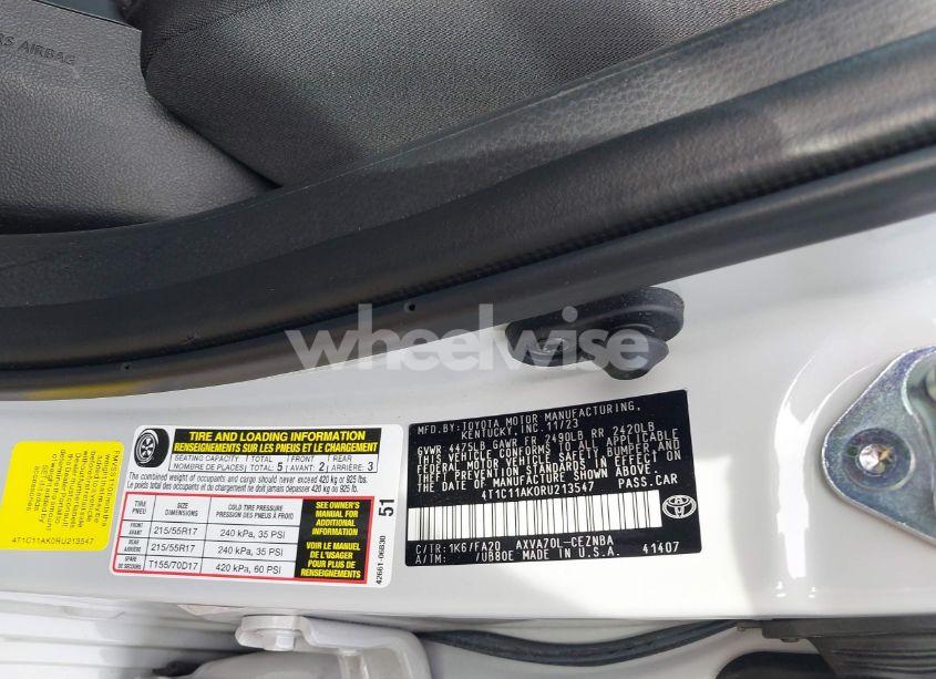 Photo 9 of 2024 Toyota Camry LE (VIN 4T1C11AK0RU213547)
