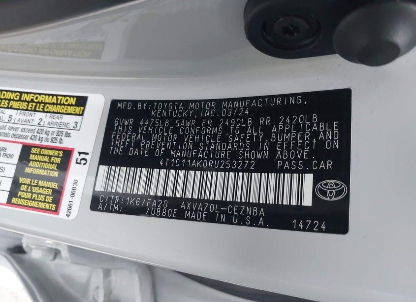 Photo 9 of 2024 Toyota Camry LE (VIN 4T1C11AK0RU253272)