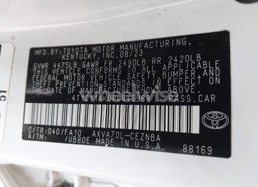 Photo 9 of 2024 Toyota Camry LE (VIN 4T1C11AK0RU846968)