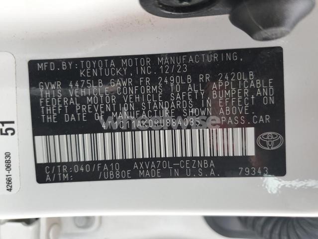 Photo 12 of 2024 TOYOTA CAMRY LE (VIN 4T1C11AK0RU884085)