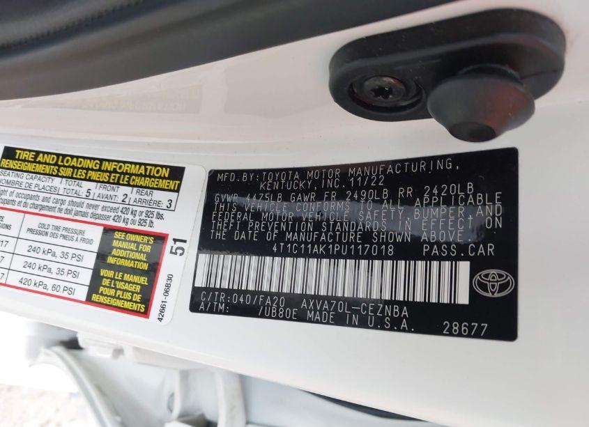 Photo 9 of 2023 Toyota Camry LE (VIN 4T1C11AK1PU117018)