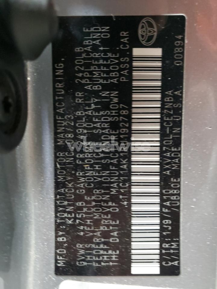 Photo 13 of 2024 TOYOTA CAMRY LE (VIN 4T1C11AK1RU192787)