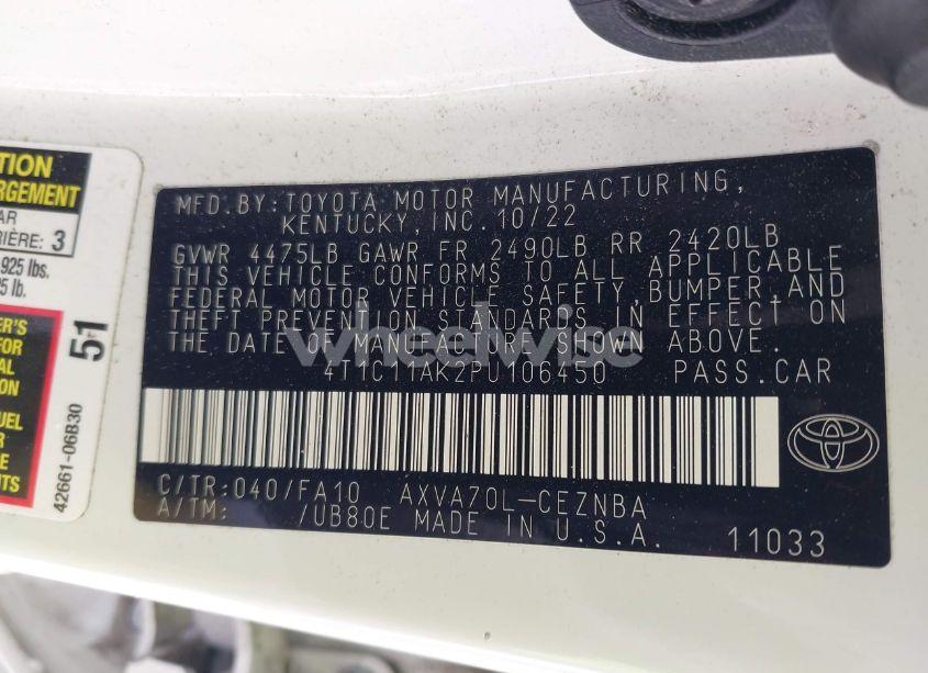 Photo 9 of 2023 Toyota Camry LE (VIN 4T1C11AK2PU106450)