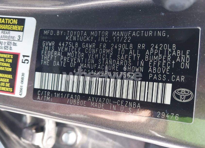 Photo 9 of 2023 Toyota Camry LE (VIN 4T1C11AK2PU117562)
