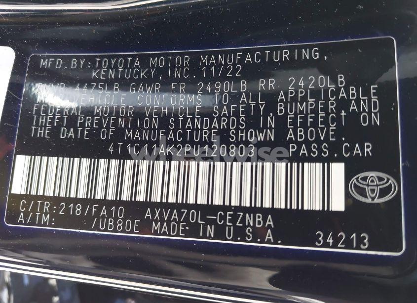 Photo 9 of 2023 Toyota Camry LE (VIN 4T1C11AK2PU120803)