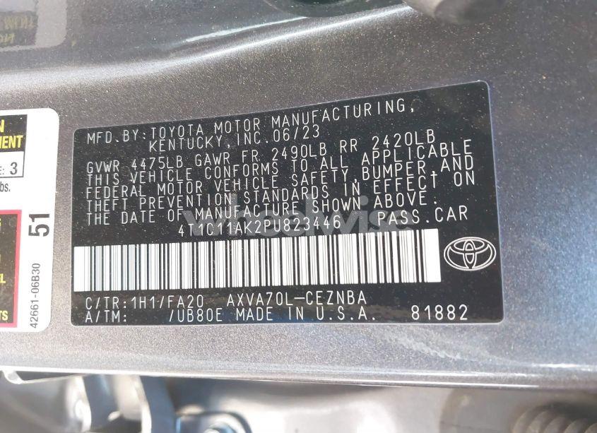 Photo 9 of 2023 Toyota Camry LE (VIN 4T1C11AK2PU823446)
