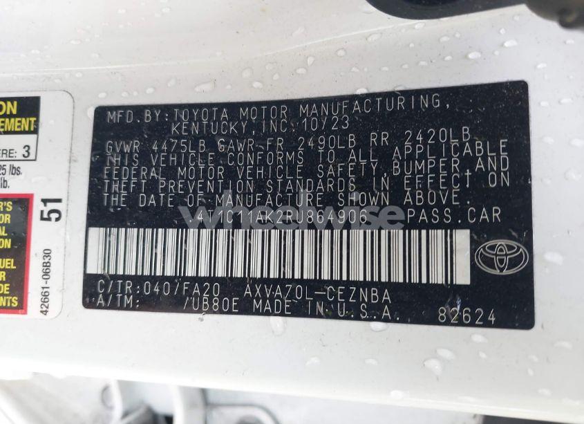 Photo 9 of 2024 Toyota Camry LE (VIN 4T1C11AK2RU864906)