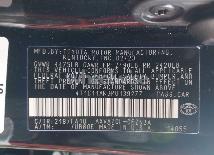 Photo 9 of 2023 Toyota Camry LE (VIN 4T1C11AK3PU139277)